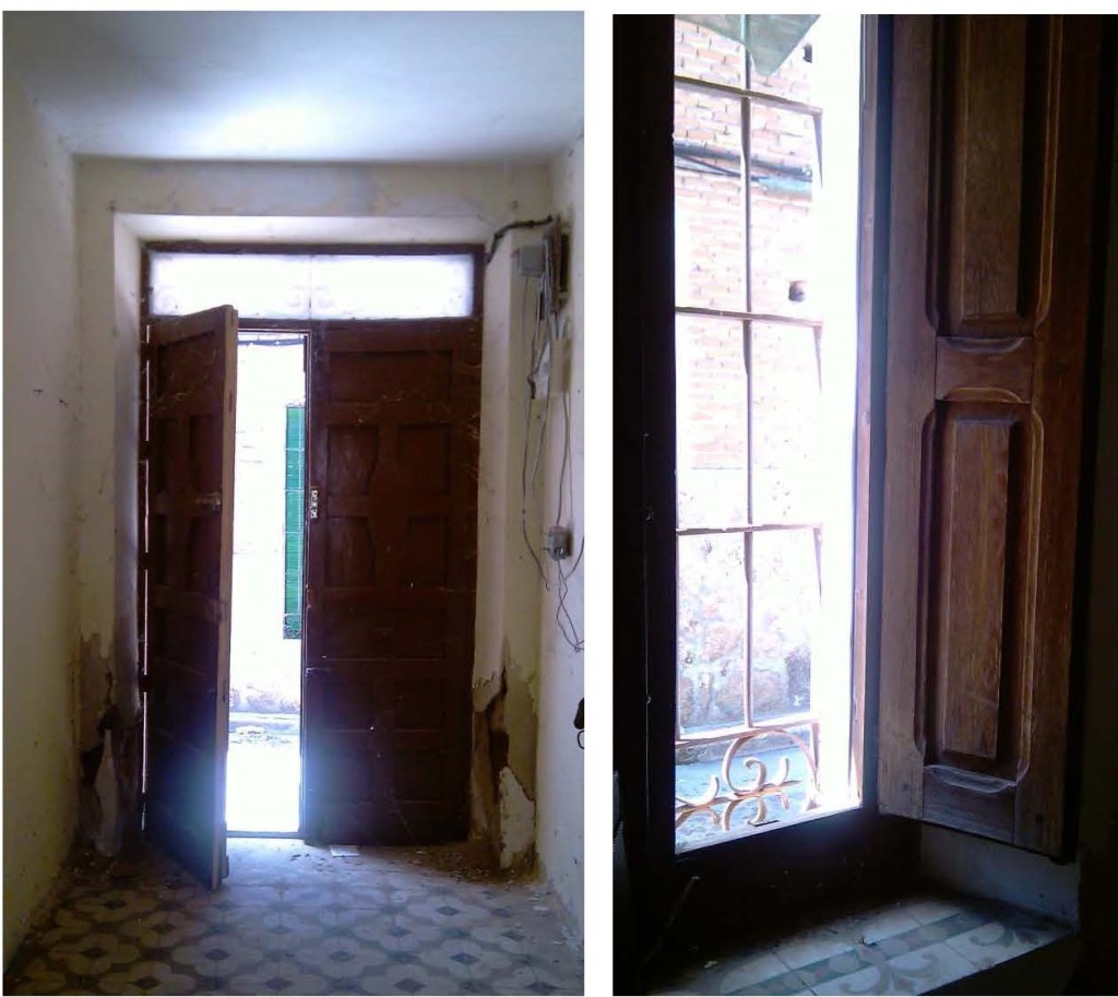 puerta y ventana antes de la restauración